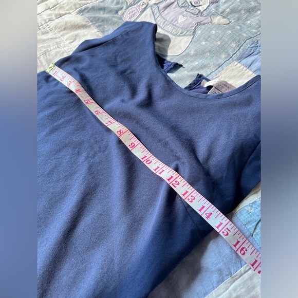 French Connection Womens Navy Blue Cap Sleeve Preppy Casual Blouse Top XS - Picture 3 of 8